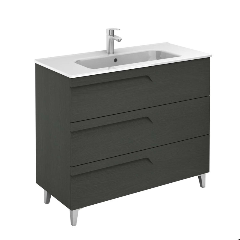Ensemble de meuble-lavabo de salle de bain simple 40 po Alejandro, Gris naturel