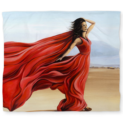 Red Dress in the Desert Duvet Cover | Bedroom Decor