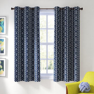 Polyester Chevron Blackout Curtain Panel