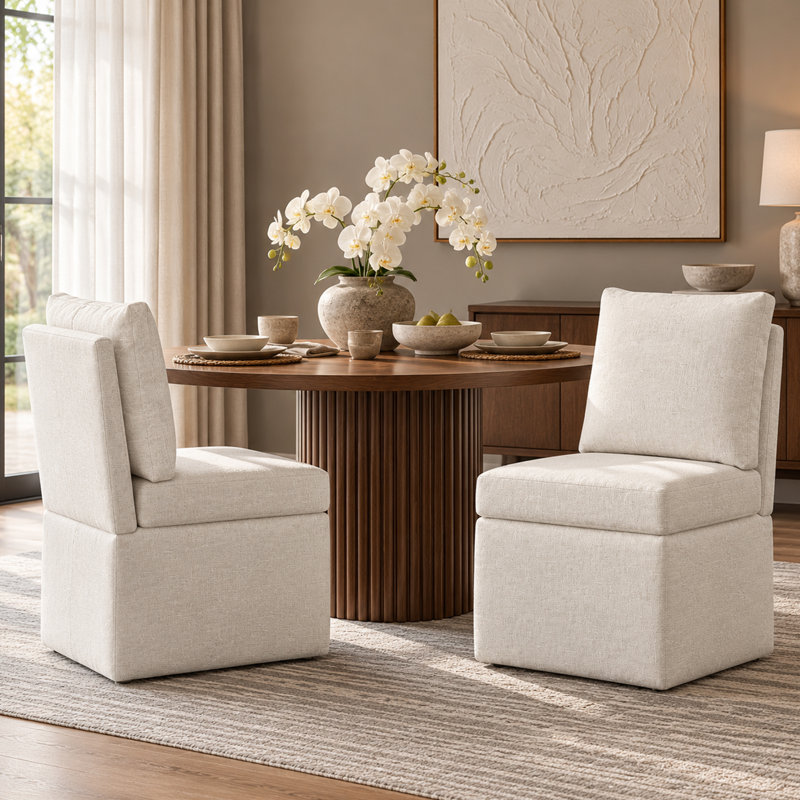 Chaise rembourrée avec espace de rangement