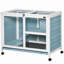 Cage à lapins d'intérieur avec roulettes, bureau et table d'appoint, cage à lapin en bois pour faciliter le déplacement et le rangement-735524110