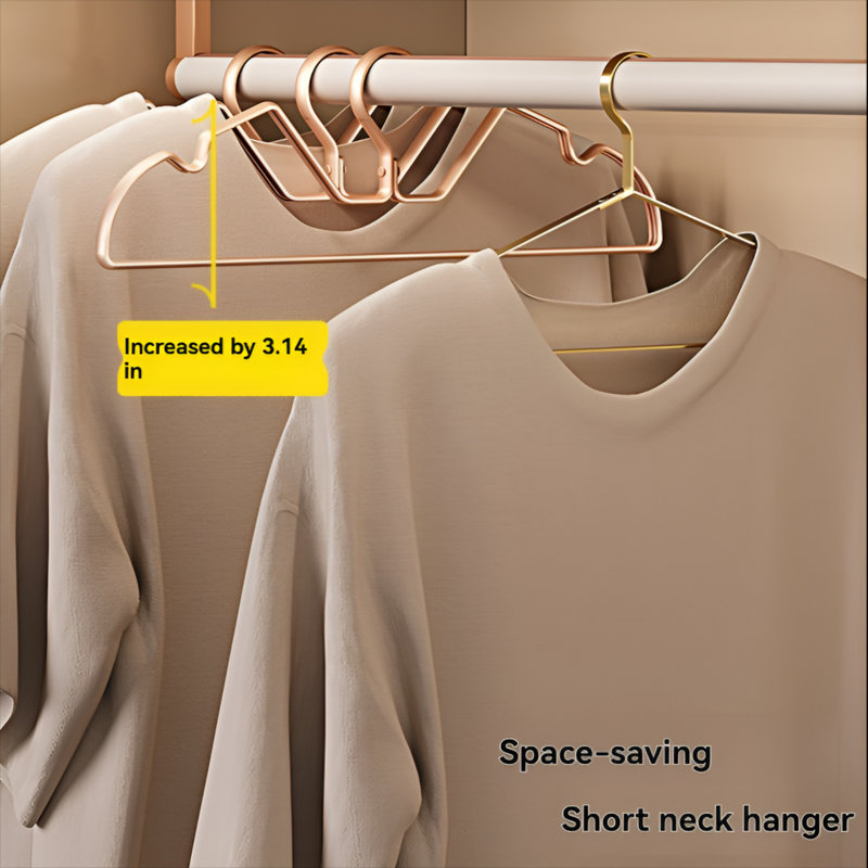Short-Neck Hangers – Compact, No-Mark Aluminum Clothes Hangers For Space-Efficient Wardrobes