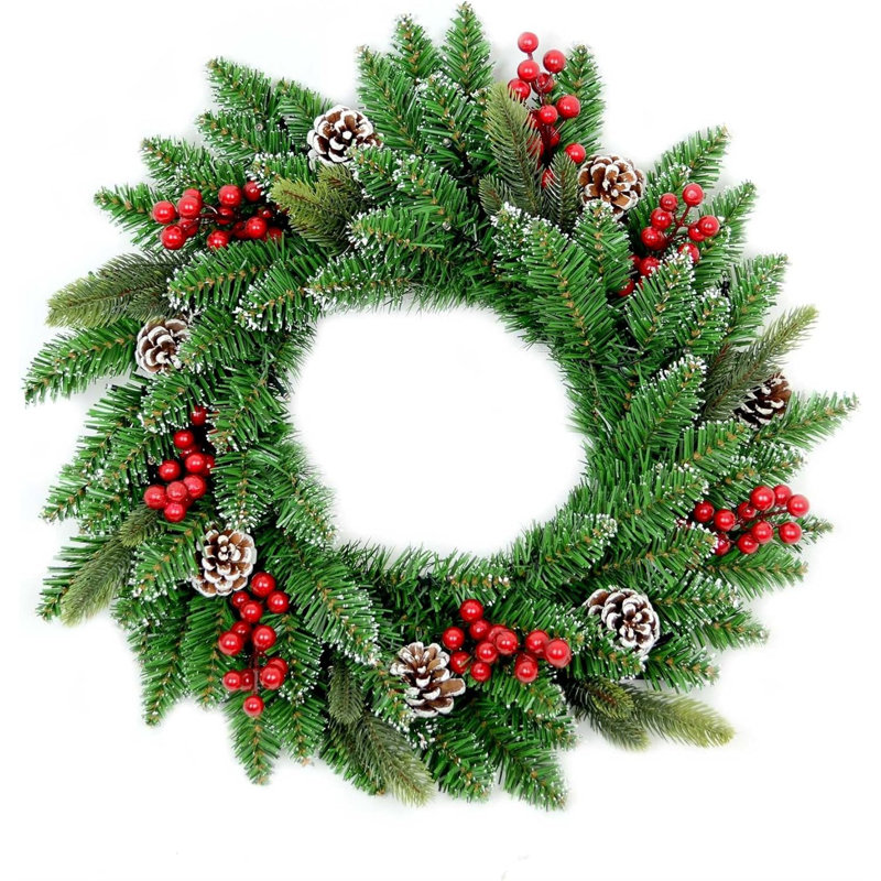 Faux PVC 46cm Christmas Wreath