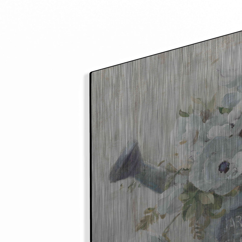 Art mural en métal «Garden Blooms II Blue Crop» par Danhui Nai, H 24 po x l 24 po
