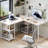 L Shaped Corner Desk with Storage Shelf Office Desk-556979836-556979837