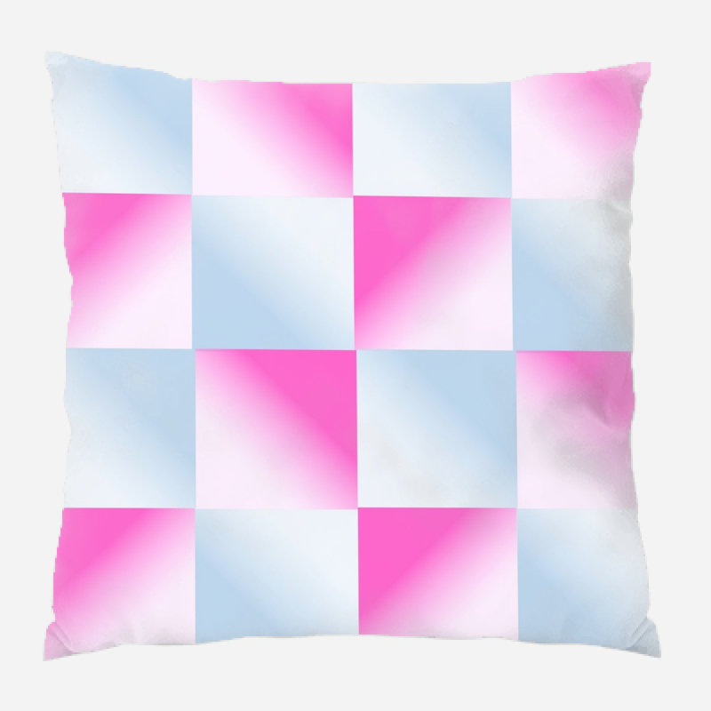 Coussin décoratif Gradient, Rose / bleu géométrique 2