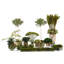 Plantes de mousse artificielle dans un pot