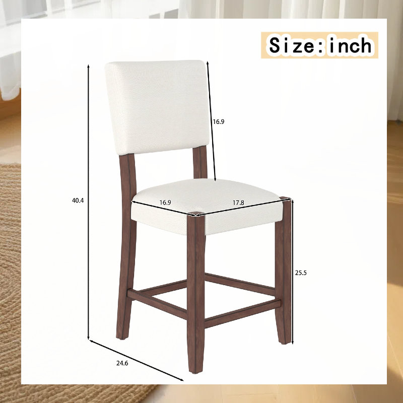 Ensemble de 4 tabourets de bar 40,4 po Mid-Century 40,4 po, Blanc