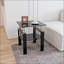 Table basse noire en verre trempé avec pieds en métal, table de salon carrée de 17,72 po, facile à nettoyer et amp; Capacité de 150 lb-1702793574-1702793881-1702793887