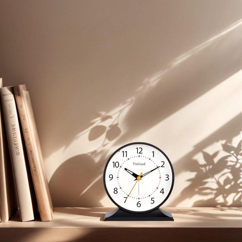 Analogue Electric Alarm Tabletop Clock Black