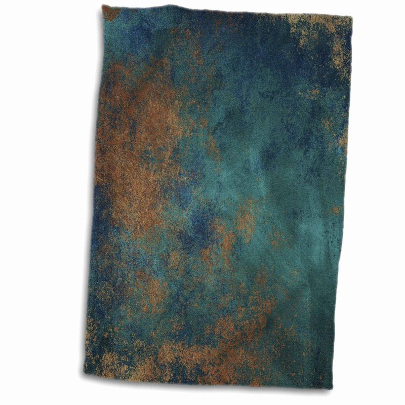 CopperWave Teal Abstract Hand Towel 15x22