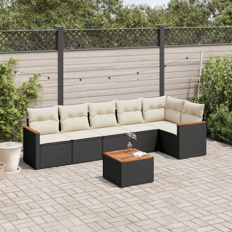 Ensemble de canapé de jardin d'extérieur noir