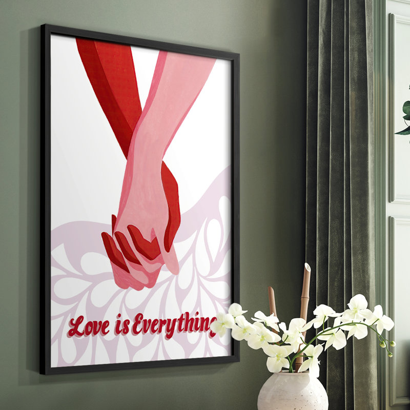 «Groovy Love I», reproduction encadrée - bois massif, Noir, H 28 po x l 22 po