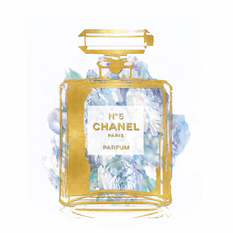 Perfume With Aqua Flowers by Madeline Blake - Wrapped Canvas Print, 91cm H x 91cm W