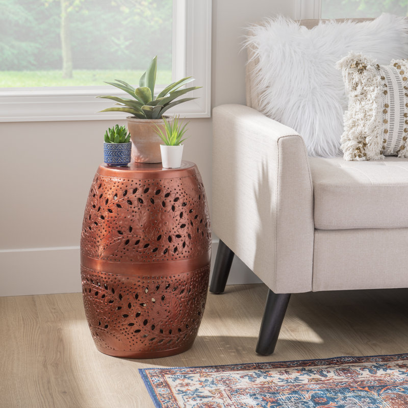Hefley End Table, Antique Copper