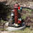 Holtman Weather-Resistant Fire Hydrant Gnomes Polyresin Outdoor Water Fountain with Lights