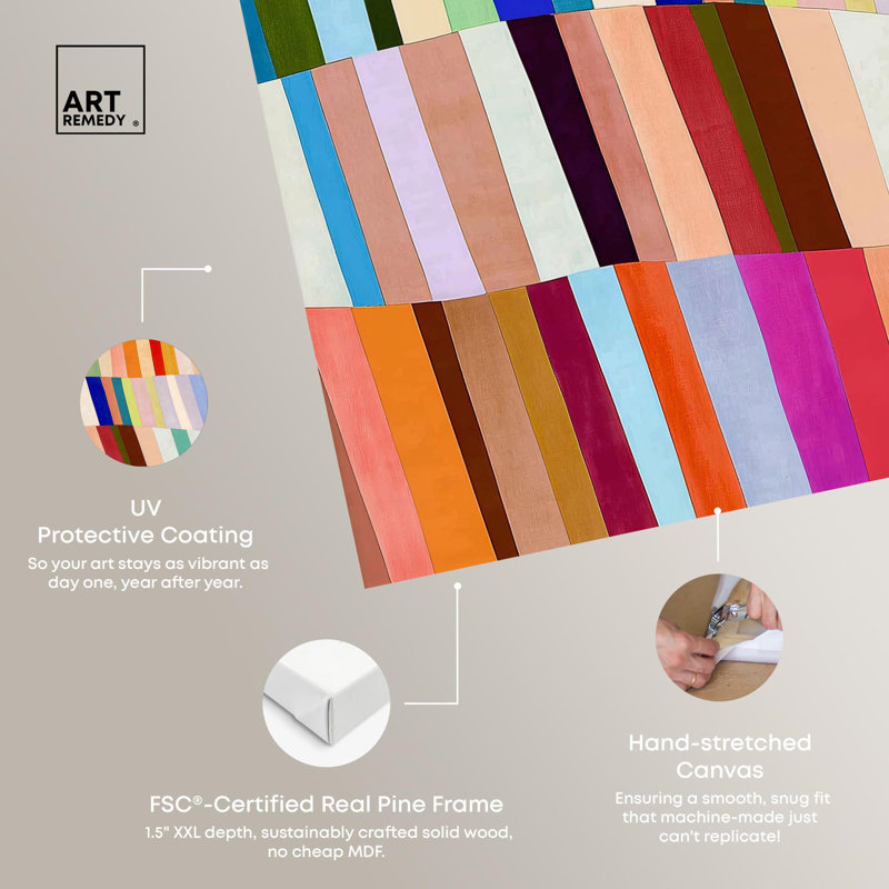 Impression sur toile Rainbow Ribbon III par Art Remedy, H 16" x l 16", Toile tendue avec châssis
