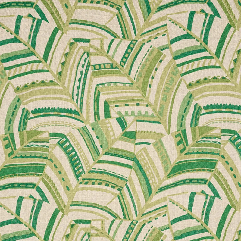 Deco Leaves Fabric, Neutral