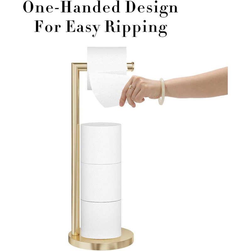 Porte-papier hygiénique sur pied, Doré