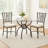 Amarvir 48 Inch Round Dining Table, Clear Glass Top, Interlocked Ring Motif Legs