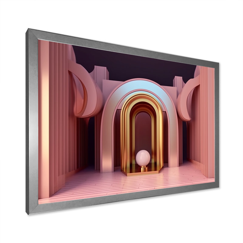 «Architectural Beauty In Minimal», impression sur toile, Cadre simple argenté, H 12 po x l 20 po x P 1 po