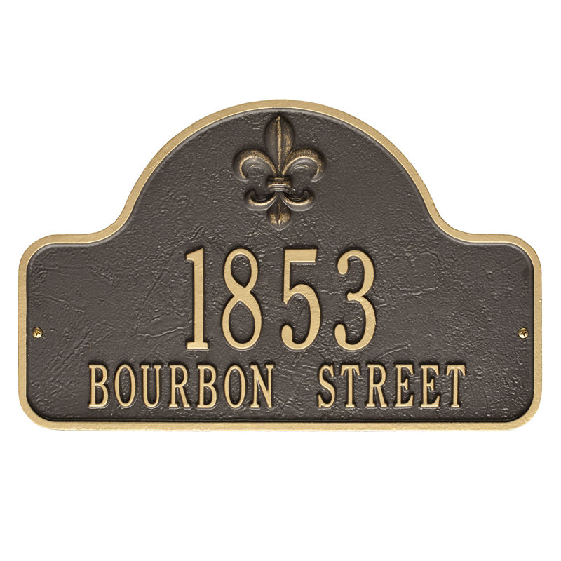 Lexy 2-Line Wall Address Plaque, Bronze/Gold, Yes