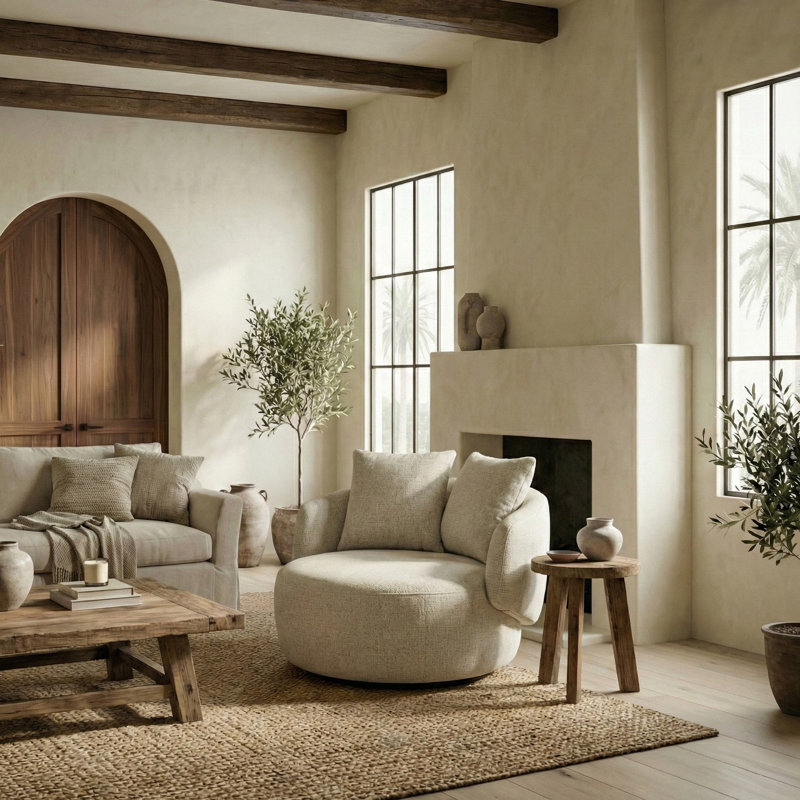 Chaise pivotante Karolie, Taupe