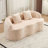Teddy Boneless Velvet Fabric Curved Loveseat-1532151929-1525532548