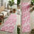 8' Runner Pink and Ivory Abstract Washable Non Skid Indoor Outdoor Runner Rug