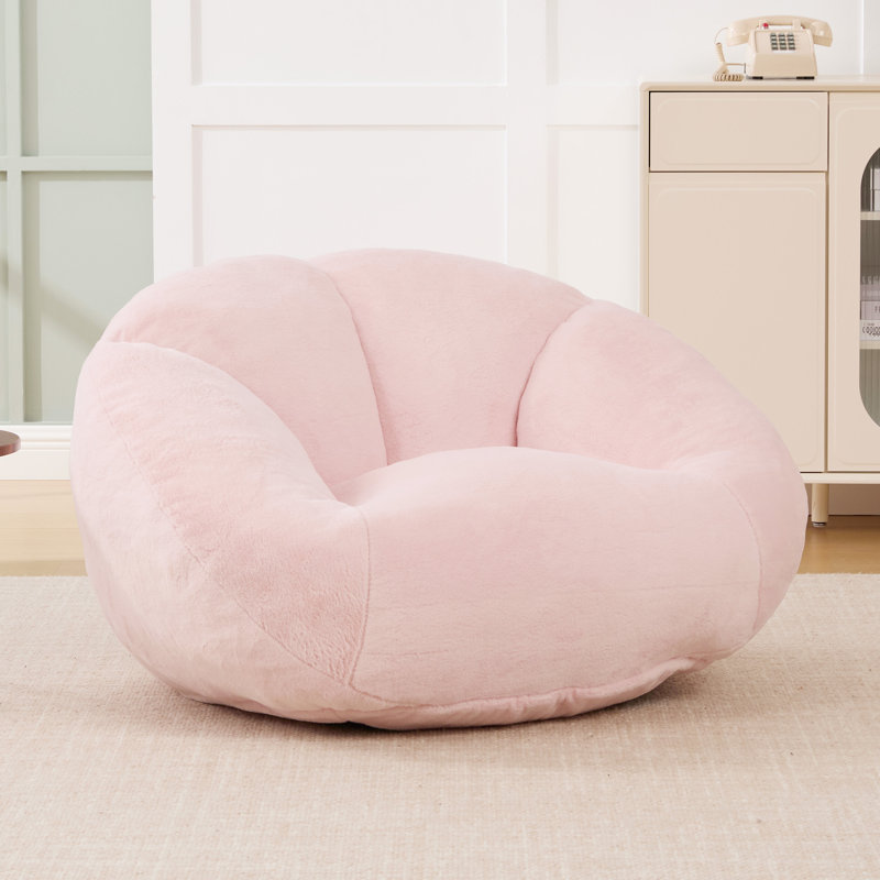 40'' Wide Faux Fur Accent Chair, Beige