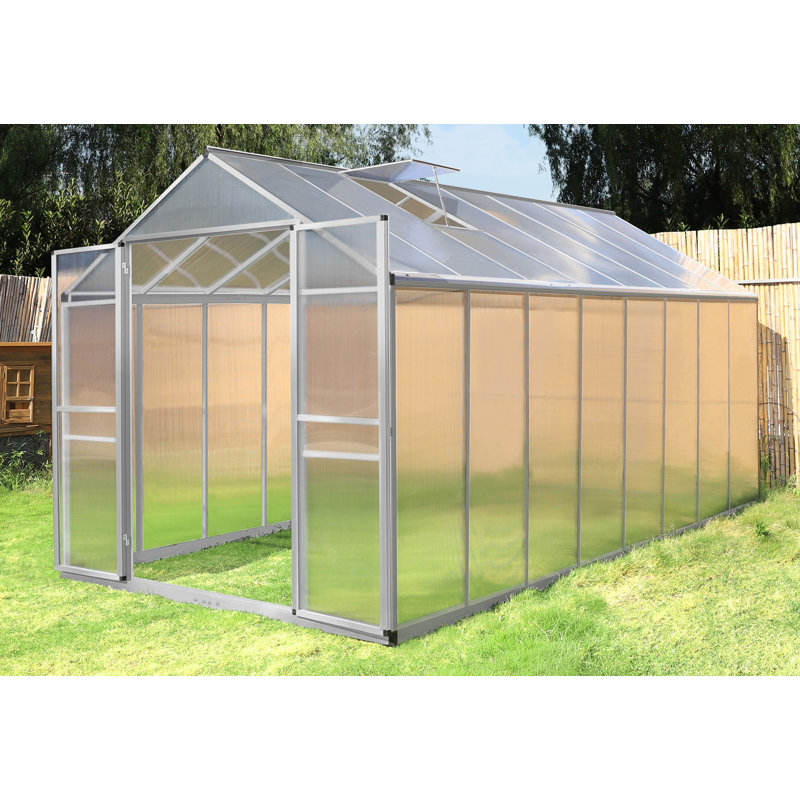 Greenhouse Multiple Sizes, Silver, 8' W X 16' D