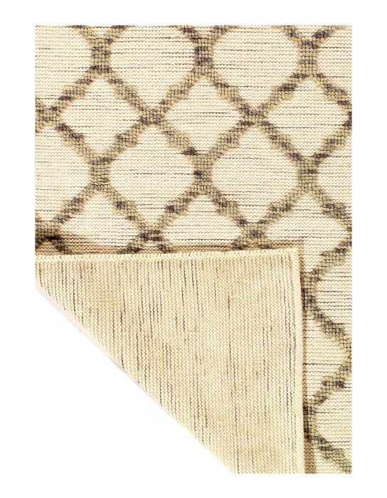 Demontrae Hand Knotted Area Rug in Beige