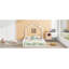 Lit, lit plateforme en bois avec garde-corps, blanc