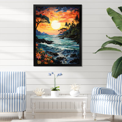 «Bellarae Coastaltropical Tropical Paradise Pointillism I», reproduction sur toile