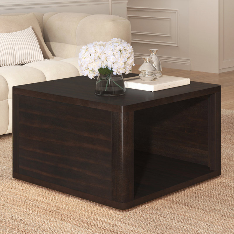 Table basse carrée Farmhouse, Marron foncé