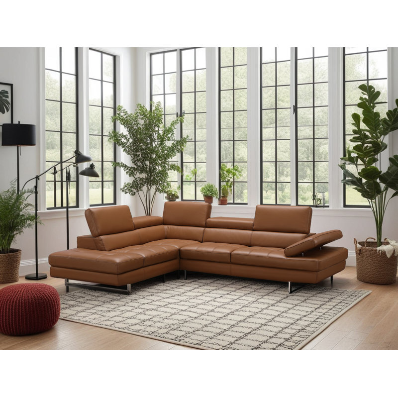 Antalya 2 - Piece Upholstered Caramel Sectional, Caramel