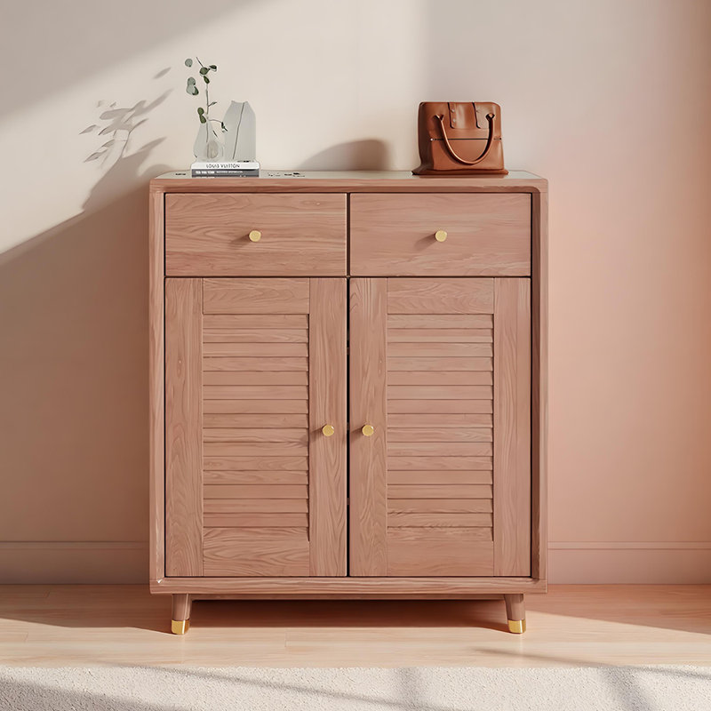 Modern simple and retro storage shoe cabinet, Brown