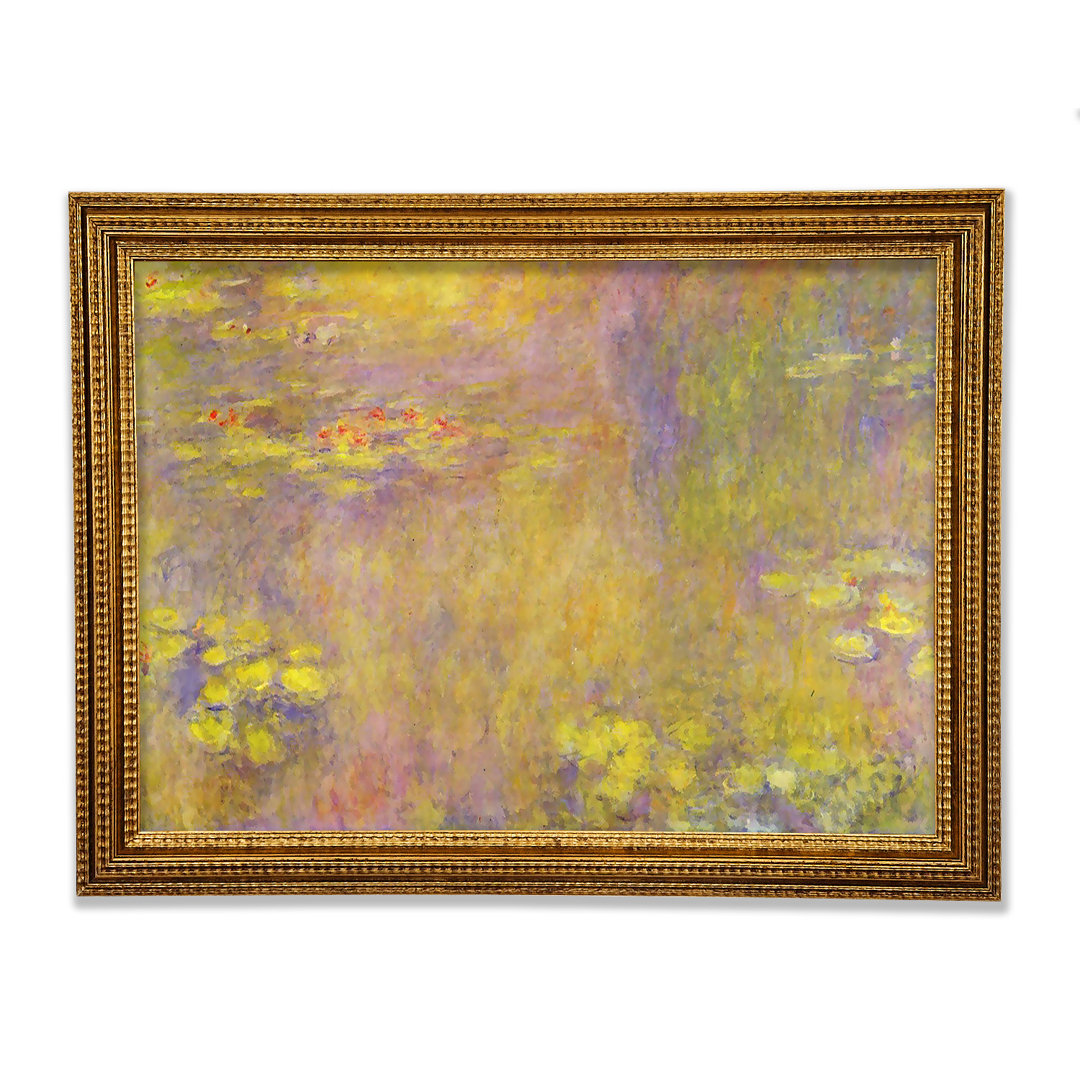 Gerahmtes Wandbild Monet Water Lilies - Yellow Nirvana