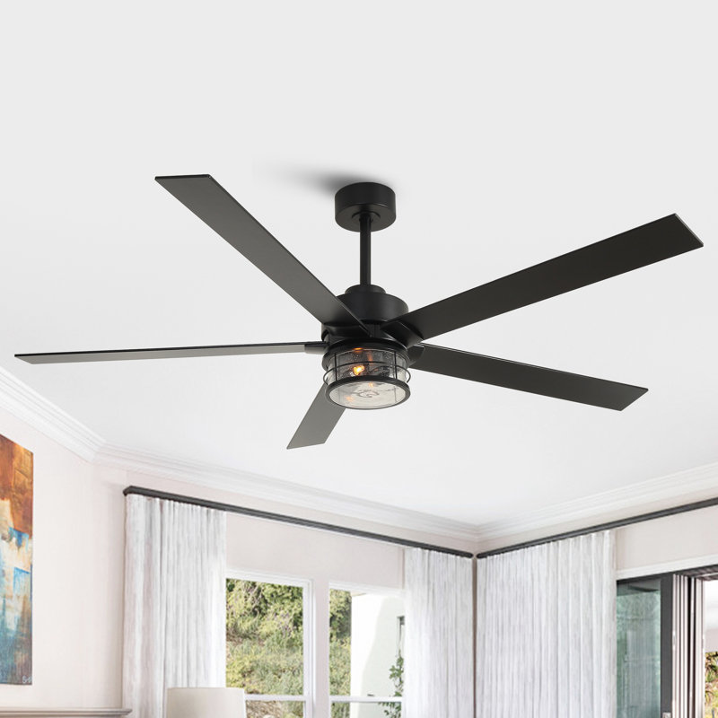 Ventilateur de plafond 65 po à 5 pales avec lumières DEL et télécommande Rivenbark