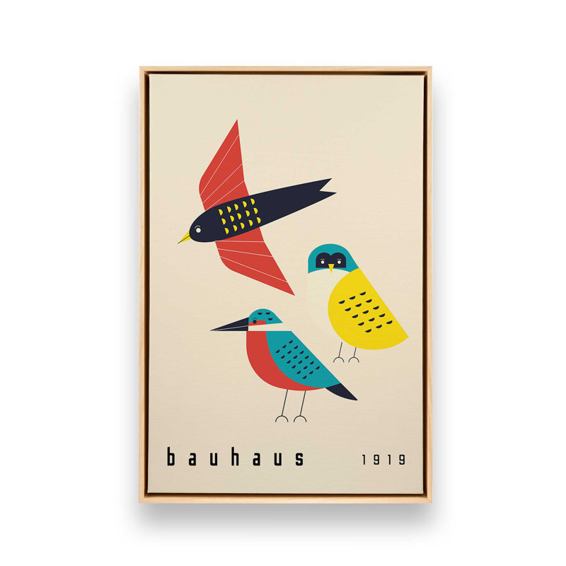 Toile roulée Bauhaus Birds of 1919, Cadre américain en érable flottant, H 48,75 po x l 32,75 po x P 1,75 po