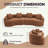 Sectional Sofas Curved 110”L Modular Couch for Apartment Living Room | Chenille | Caramel-1701649567