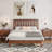 Allare Mid-Century Solid Wood Bed Frame with Headboard-229268095-229268093