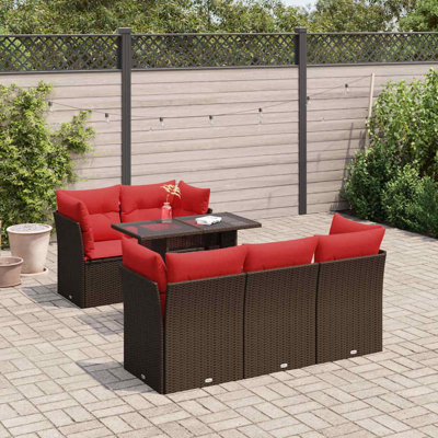 Wicker 5 - Person Garden Lounge Set with Cushions