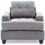 Chaise d'appoint grise avec accoudoirs en selle et rembourrage en mousse - l 38 po x P 34 po x H 36 po Revêtement en microfibre pour un siège moelleux de style transitionnel, rembourré et confortable