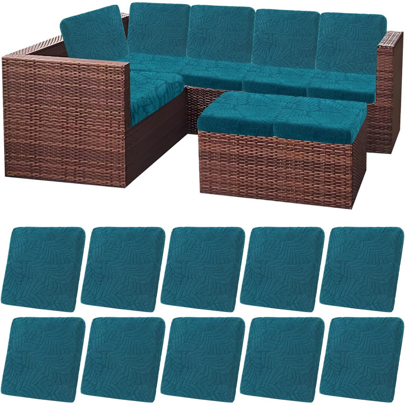 Housses de coussin d'extérieur imperméables et extensibles, Bleu