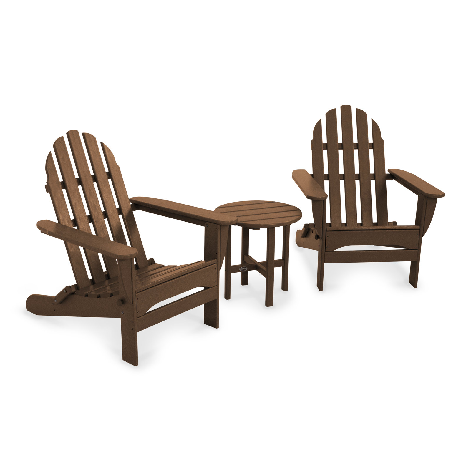 POLYWOOD® Classic Adirondack 2-Person Patio Seating Group, Teak