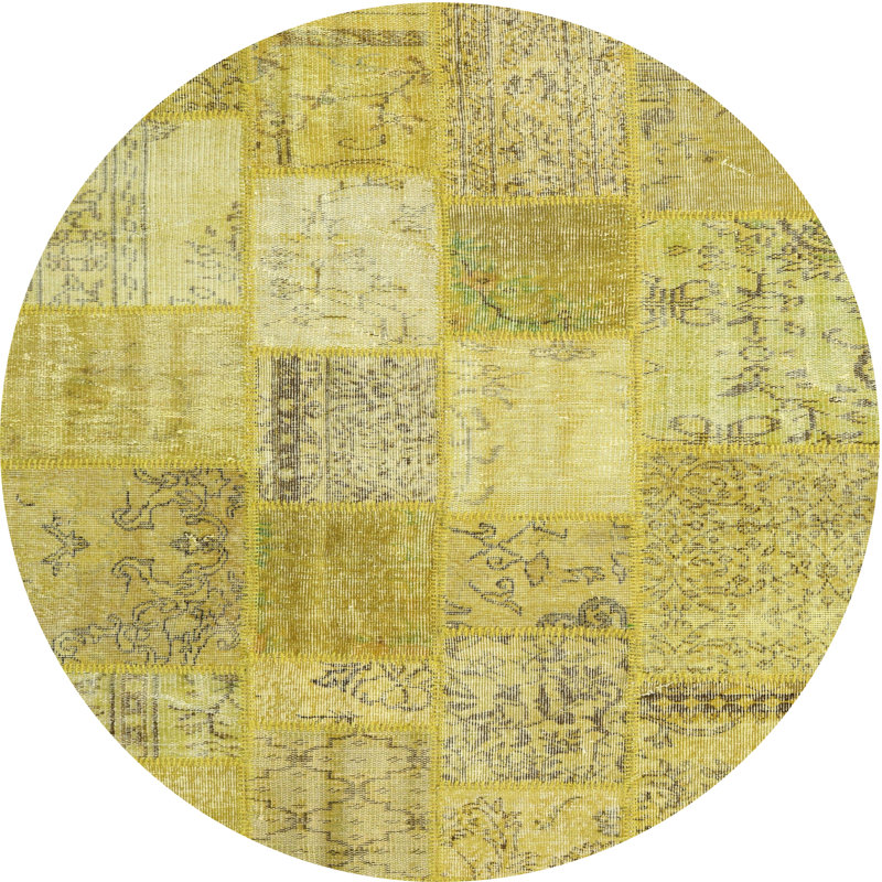 Tapis vert contemporain Karling, Rond 5 pi