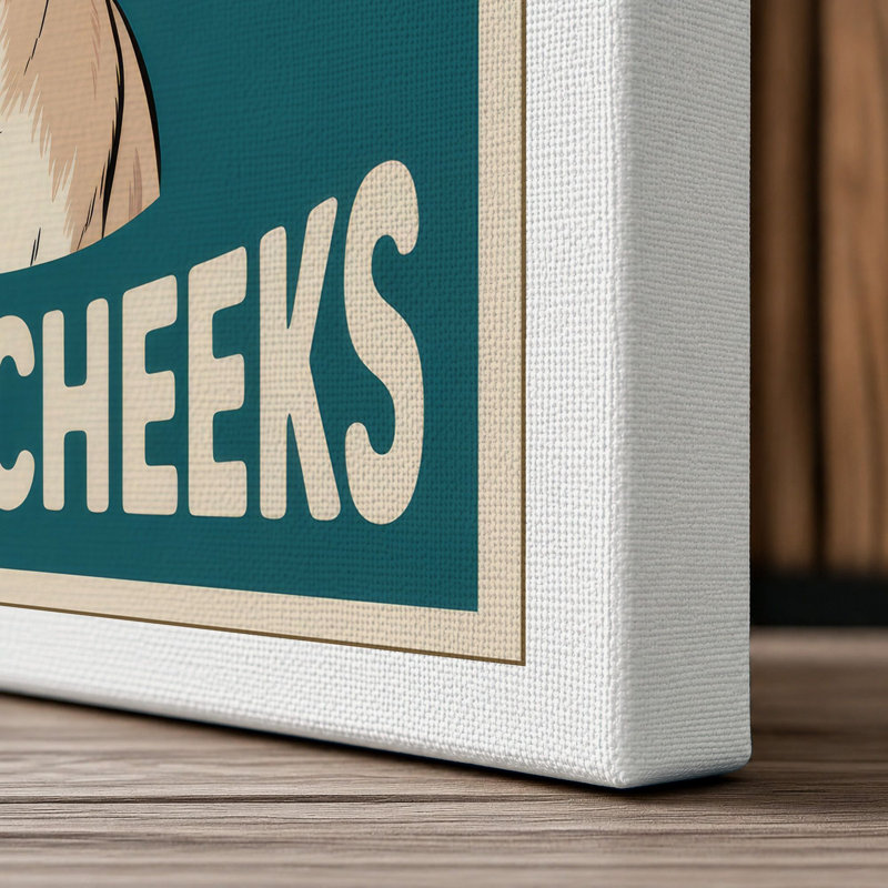 Sweet Cheeks Donkey Retro - Wrapped Canvas, 24x16 - 61.0 x 40.6 cm, White Border