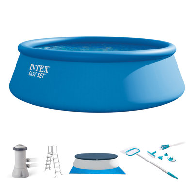 Intex 15 x48" Inflatable Pool with Ladder, Pump and Deluxe Pool Maintenance Kit