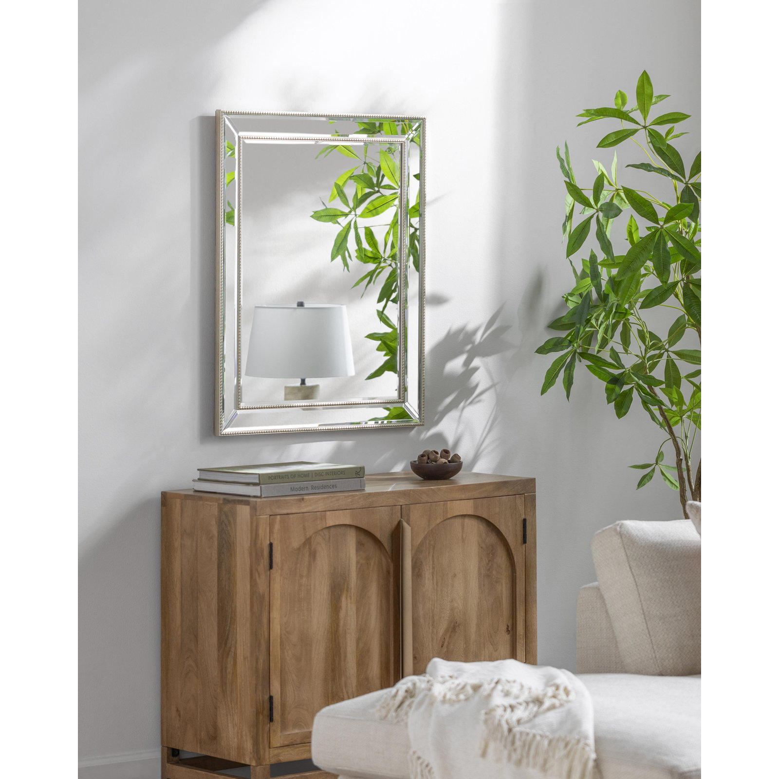 Rectangle Mirror, 33.55" x 28", Silver
